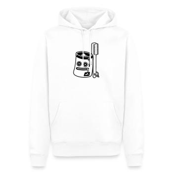 Motif du pinceau à craie en bloc - Sweat à capuche Premium bio Homme - blanc - Devant - Nico (187cm)