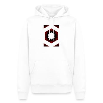 Motif hexagonal Kaléidoscope de Feu - Sweat à capuche Premium bio Homme - blanc - Devant - Nico (187cm)