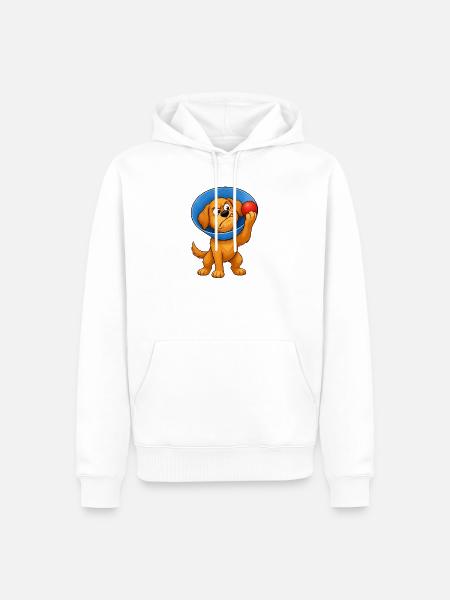 Grummeliger Hundekegel der Scham - Männer Premium Bio Hoodie - Weiß