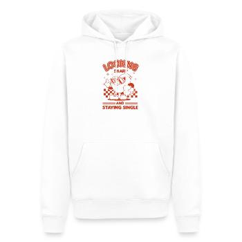Rester célibataire - Sweat à capuche Premium bio Homme - blanc - Devant - Nico (187cm)