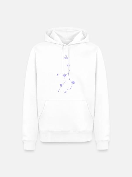 Jungfrau Sternzeichen Sternbild Pastel Lila - Männer Premium Bio Hoodie - Weiß