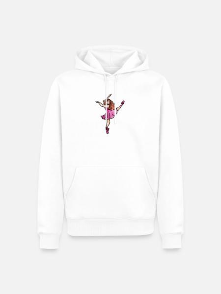 Pink Ballet Flare - Männer Premium Bio Hoodie - Weiß