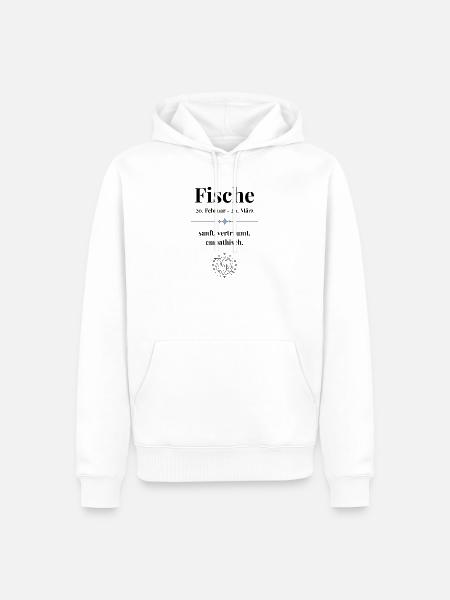 Fische Sternzeichen Eigenschaften - Männer Premium Bio Hoodie - Weiß