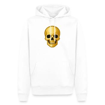 Stilisierte goldene Totenschädelillustration - Männer Premium Bio Hoodie - Weiß - Vorne - Nico (187cm)