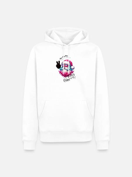 Weihnachtsmann - Fröhliche Weihnachten - Design3 - Männer Premium Bio Hoodie - Weiß