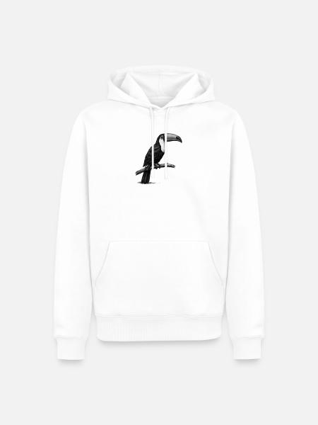 GEEKLEY – Bestiarium – Tukan - Männer Premium Bio Hoodie - Weiß