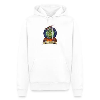 Der Astronaut hat seine Hausschuhe vergessen - Männer Premium Bio Hoodie - Weiß - Vorne - Nico (187cm)