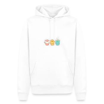 3 mignon bubble tea bébé visage anime kawaii - Sweat à capuche Premium bio Homme - blanc - Devant - Nico (187cm)