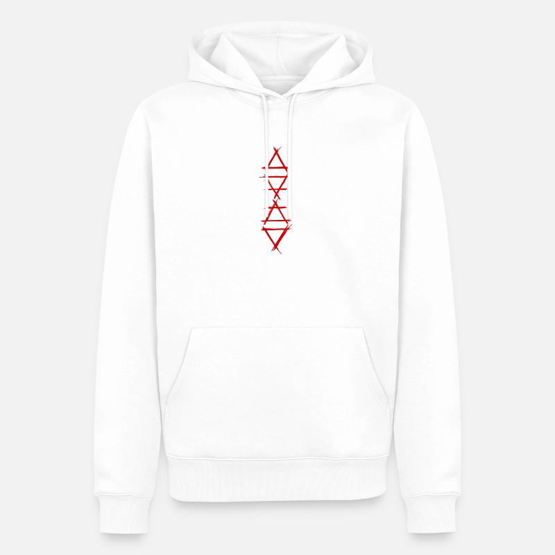 Élément symbole 4 éléments rouge - Sweat à capuche Premium bio Homme - blanc