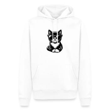 Süße Katze mit Brille - Männer Premium Bio Hoodie - Weiß - Vorne - Nico (187cm)