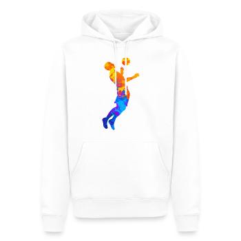 Fußball Fußballer Fußballverein Silhouette - Männer Premium Bio Hoodie - Weiß - Vorne - Nico (187cm)