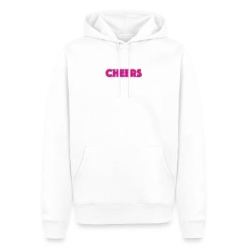 « Santé » en lettres néon - Sweat à capuche Premium bio Homme - blanc - Devant - Nico (187cm)