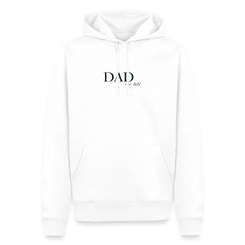 DAD depuis [2022]: T-shirt unique « Papa depuis » - Sweat à capuche Premium bio Homme - blanc - Devant - Nico (187cm)