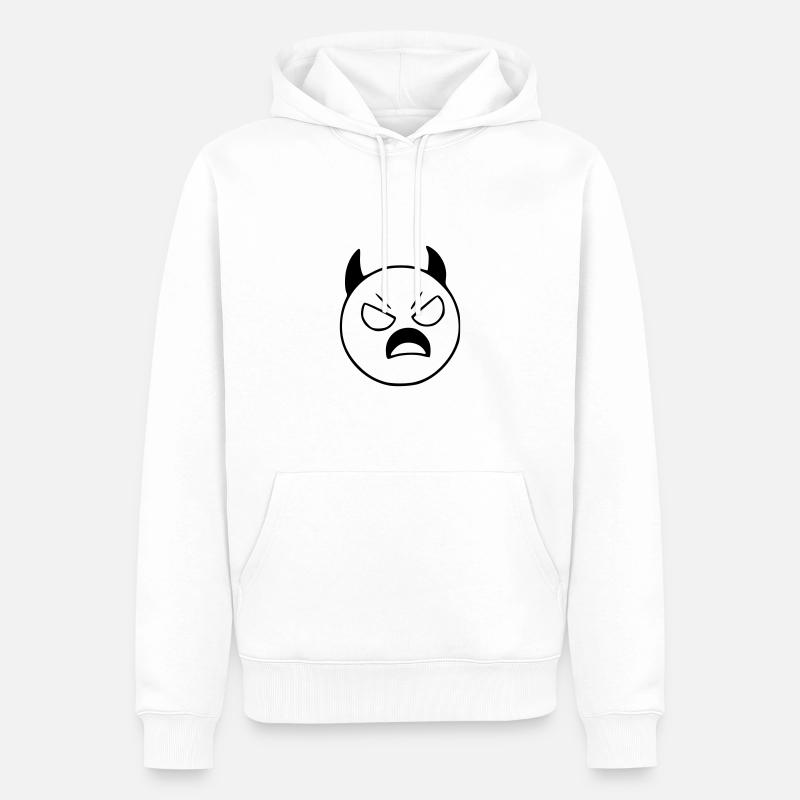 Emoji Sketch Devil Evil Black - Sweat à capuche Premium bio Homme - blanc