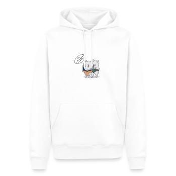 Conatus - humour philo Spinoza - Sweat à capuche Premium bio Homme - blanc - Devant - Nico (187cm)
