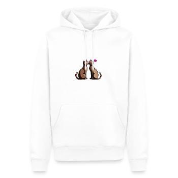 Katzen verliebt Valentinstag Kinder - Männer Premium Bio Hoodie - Weiß - Vorne - Nico (187cm)