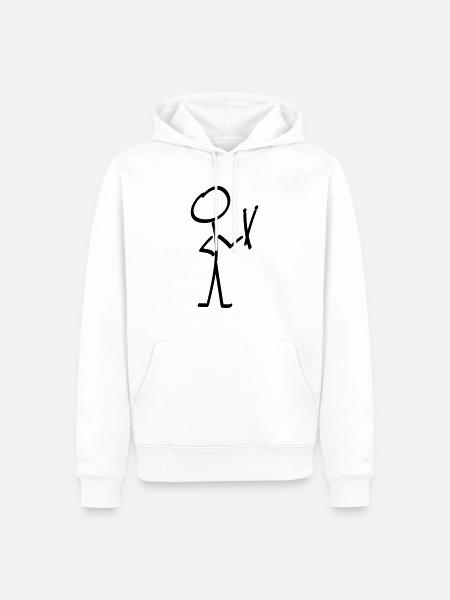 Drum Stick Man - Männer Premium Bio Hoodie - Weiß