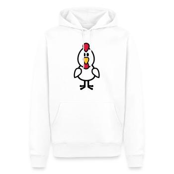 Poule - Sweat à capuche Premium bio Homme - blanc - Devant - Nico (187cm)