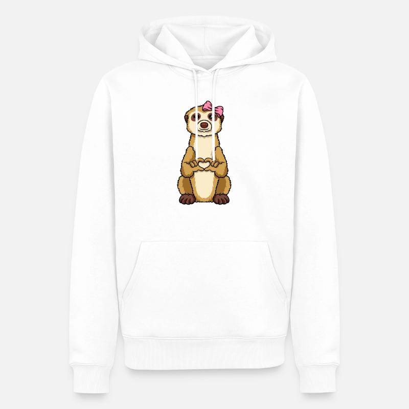 Erdmännchenliebe Erdmännchenmama Erdmännchen Herz - Männer Premium Bio Hoodie - Weiß