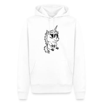 Sonnenbrille Einhorn Cool Comic - Männer Premium Bio Hoodie - Weiß - Vorne - Nico (187cm)