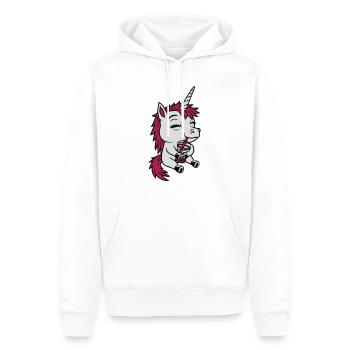 Boba Tee trinkendes Einhorn - Männer Premium Bio Hoodie - Weiß - Vorne - Nico (187cm)