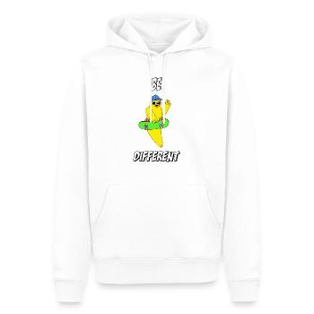 be different - Männer Premium Bio Hoodie - Weiß - Vorne - Nico (187cm)