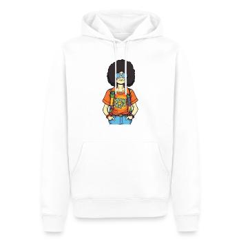 Marc the hippie - Men’s Premium Organic Hoodie - white - Front - Nico (187cm)