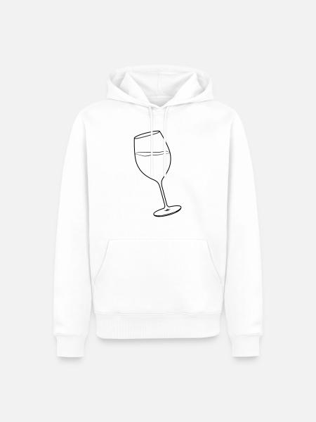 Weinglas - Männer Premium Bio Hoodie - Weiß