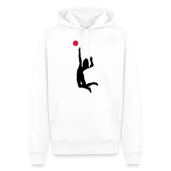 Volleyball - Männer Premium Bio Hoodie - Weiß - Vorne - Nico (187cm)