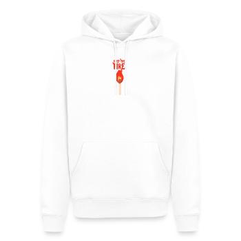 Garder le feu - Sweat à capuche Premium bio Homme - blanc - Devant - Nico (187cm)