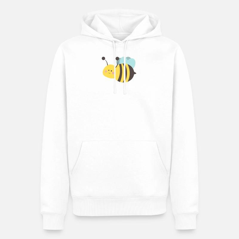 Abeille - Sweat à capuche Premium bio Homme - blanc