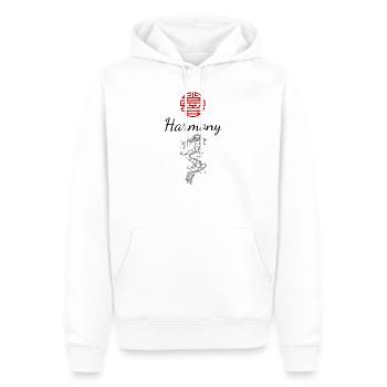 Harmony - Men’s Premium Organic Hoodie - white - Front - Nico (187cm)