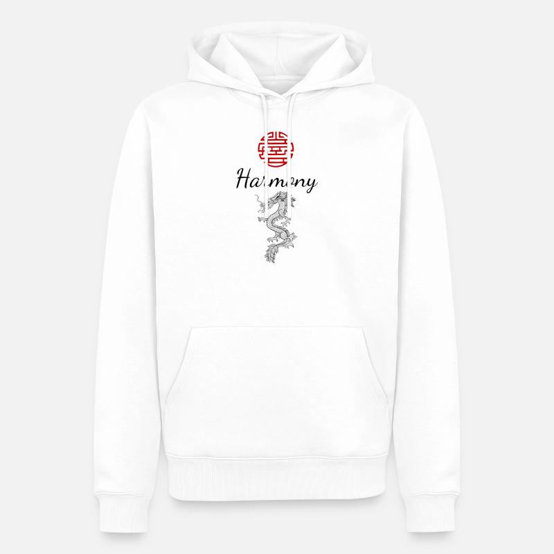 Harmonie - Männer Premium Bio Hoodie - Weiß