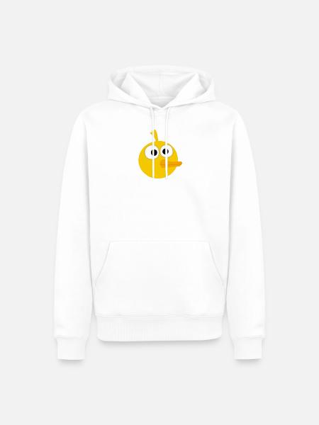 Wo ist meine Mama - Küken Kopf gross - Männer Premium Bio Hoodie - Weiß