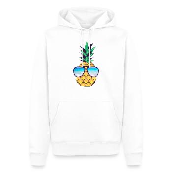 Ananas mit Brille - Männer Premium Bio Hoodie - Weiß - Vorne - Nico (187cm)