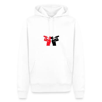 Homme de fête à boire - Sweat à capuche Premium bio Homme - blanc - Devant - Nico (187cm)