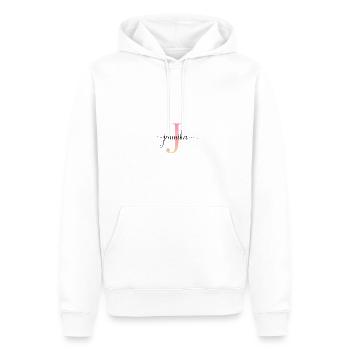 J| Monogram | Name | Jannika |Watercolor - Men’s Premium Organic Hoodie - white - Front - Nico (187cm)