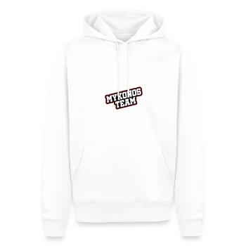 Mykonos Team - Männer Premium Bio Hoodie - Weiß - Vorne - Nico (187cm)