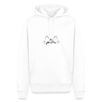 Le chat est pattesitif - Sweat à capuche Premium bio Homme - blanc - Devant - Nico (187cm)