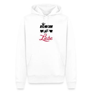 Königin der Liebe Krone Paar Geschenk Spruch Fun - Männer Premium Bio Hoodie - Weiß - Vorne - Nico (187cm)