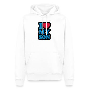 I love my son - Men’s Premium Organic Hoodie - white - Front - Nico (187cm)