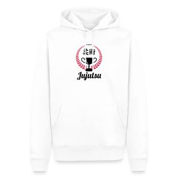 Jiu Jitsu / Jujutsu / Jiujitsu / Art Martial - Sweat à capuche Premium bio Homme - blanc - Devant - Nico (187cm)