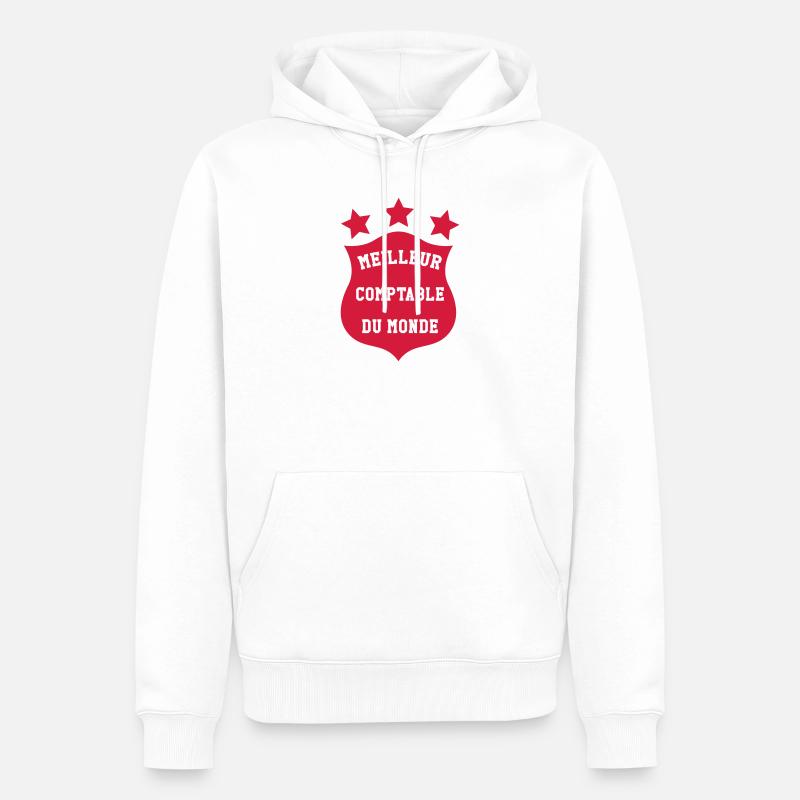 comptable / comptabilité / argent / Finance / Euro - Sweat à capuche Premium bio Homme - blanc