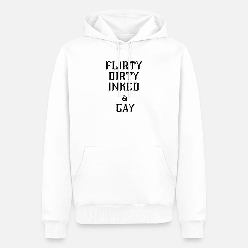 Texte lesbien coquin - Sweat à capuche Premium bio Homme - blanc