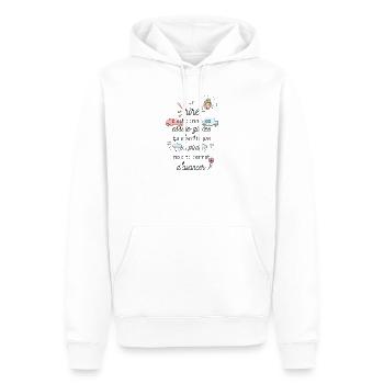 Le rire c'est comme les essuie-glaces - Sweat à capuche Premium bio Homme - blanc - Devant - Nico (187cm)