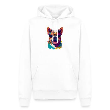 Pawsome Attitude: Retro Hunde-T-Shirt - Männer Premium Bio Hoodie - Weiß - Vorne - Nico (187cm)