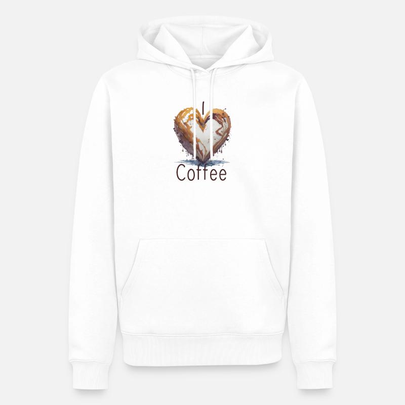 J’adore le café - Sweat à capuche Premium bio Homme - blanc