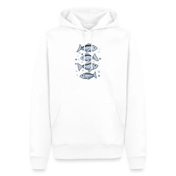 Poissons - Sweat à capuche Premium bio Homme - blanc - Devant - Nico (187cm)