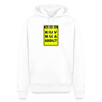 Warnung Krav Maga Süchtiger - Männer Premium Bio Hoodie - Weiß - Vorne - Nico (187cm)
