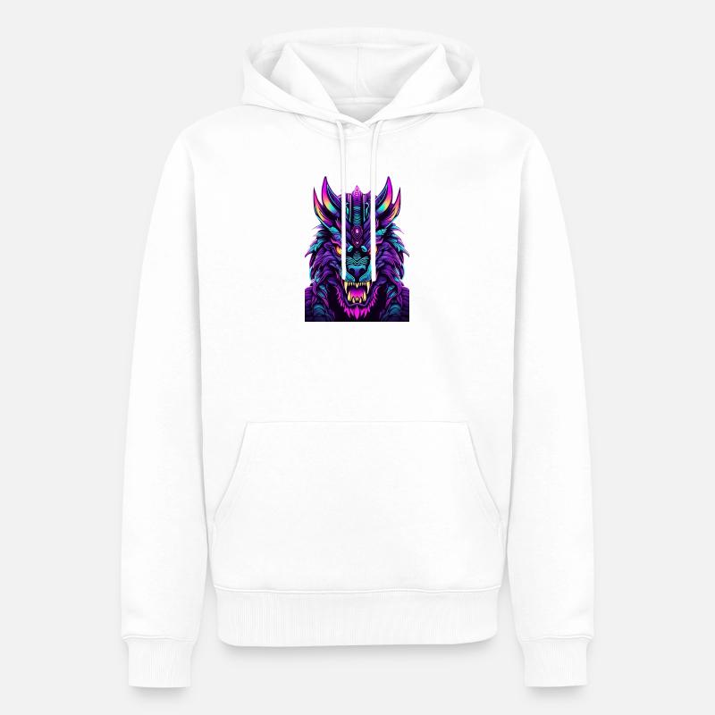 Neon Wolfsgeist - Sweat à capuche Premium bio Homme - blanc